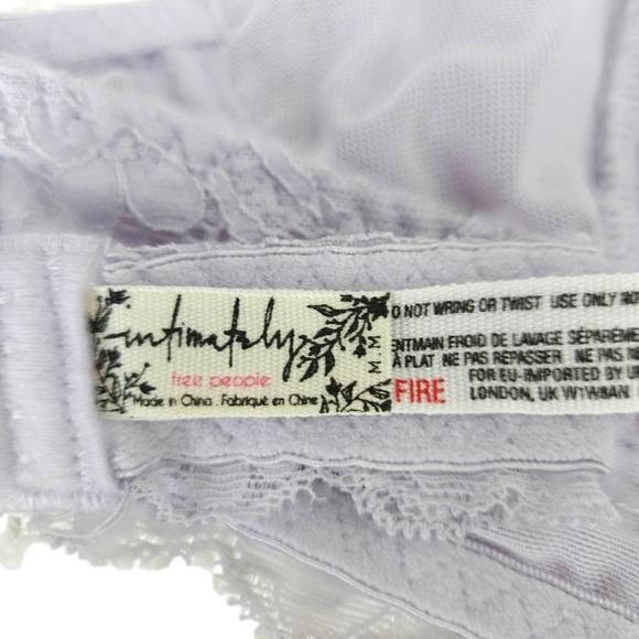 Intimately Free People Lace Halter Bralette Purple Lined Bra Medium - Picture 6 of 8